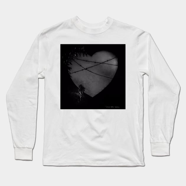 Deadly Heart - By Kim Blair -  Black and White Long Sleeve T-Shirt by davidbstudios